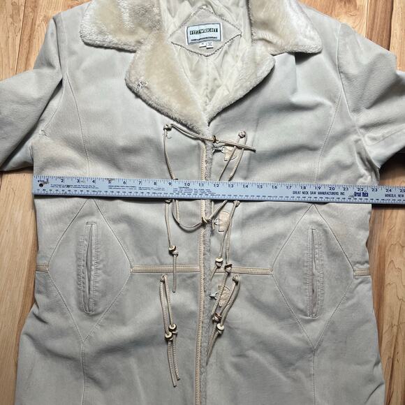 VINTAGE Fitzwright Western Style Suede Sherpa Coat Rancher Leather Size XL - Picture 5 of 8